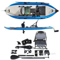 Vente directe d&#39;usine Geetone 1 personne pédale de bateau gonflable PVC Air gonflat à pied pédale kayak avec pêche kajak